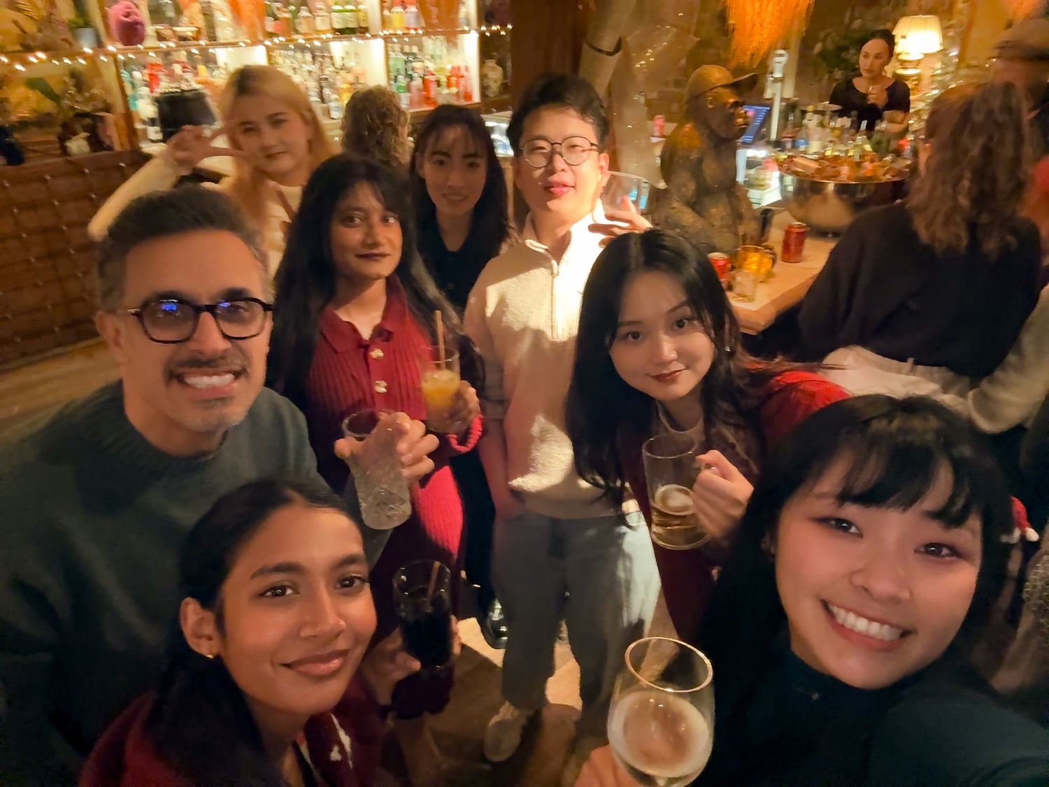 Members of the research community at a social gathering